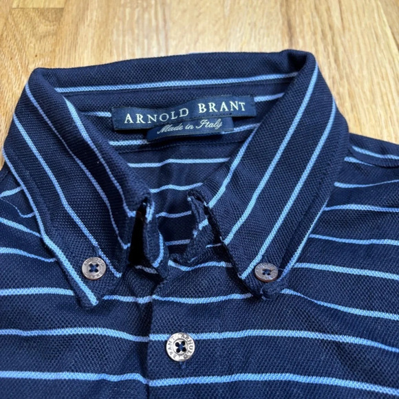 Arnold Brant Long Sleeve Cotton Collared Button Up Shirt - Picture 2 of 8